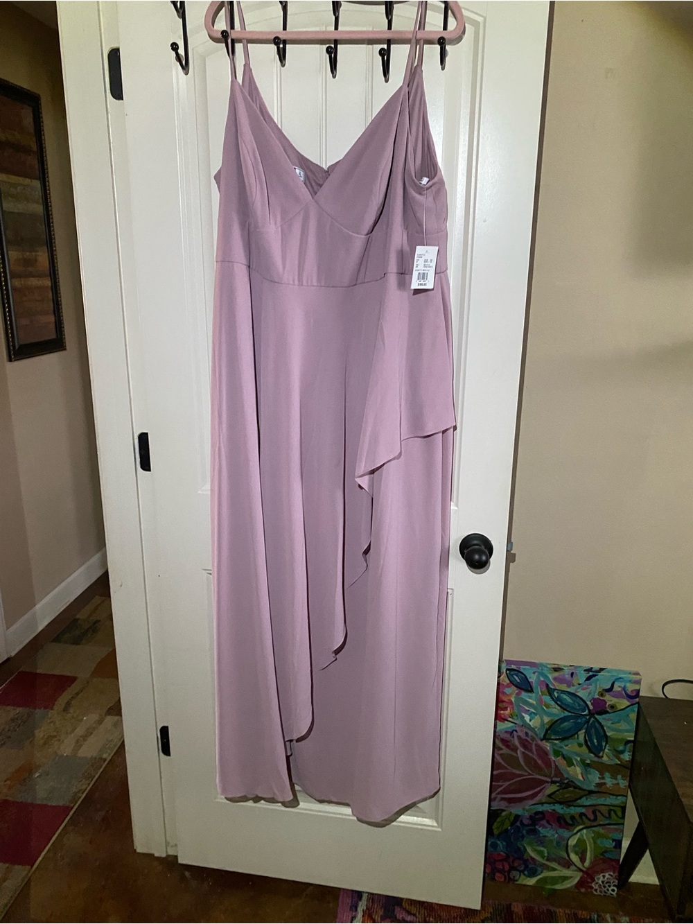 David's Bridal Dusty Rose Spaghetti-Strap Maxi Dress